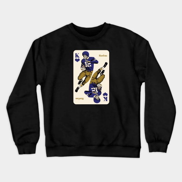 Baltimore Ravens King of Hearts Crewneck Sweatshirt by Rad Love